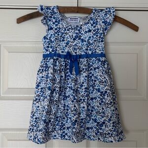Blueberi Boulevard White and Blue Floral Dress